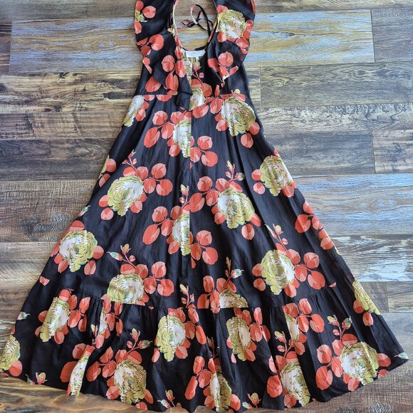 NWoT  The GREAT. The Geranium Midi Dress Romantic Ruffle V-Neck Cabbage Rose - Picture 8 of 16